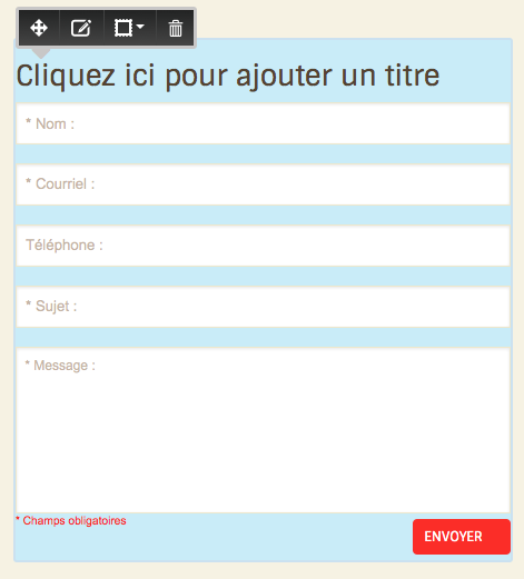 Ajouter un titre au bloc formulaire de contact