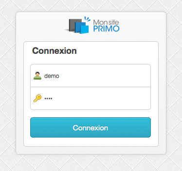 Fenêtre de connexion à Mon site Primo